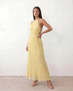 Pleated Halter Maxi Dress