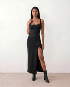 Open Back Fitted Maxi Dress