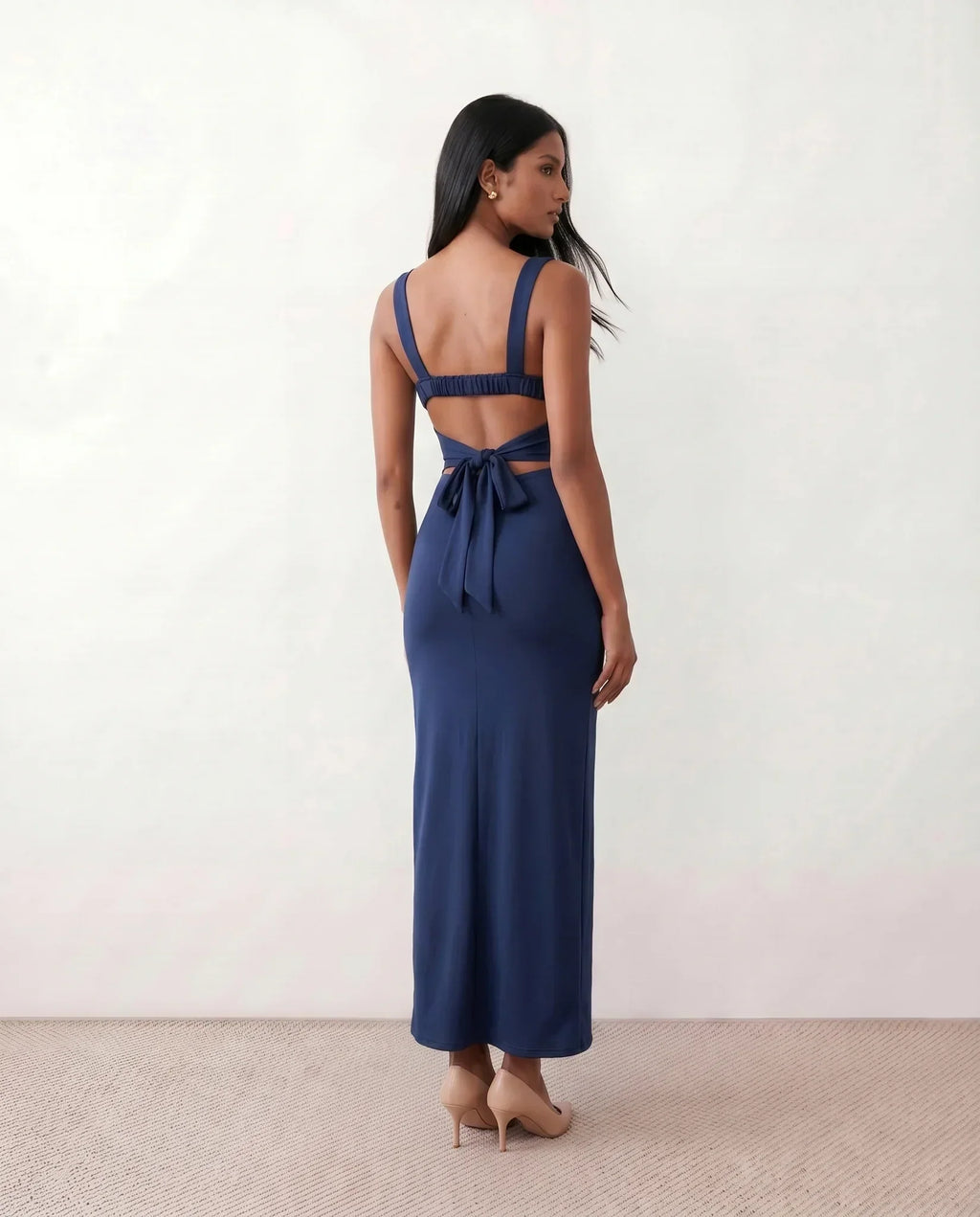 Open Back Fitted Maxi Dress