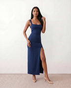 Open Back Fitted Maxi Dress