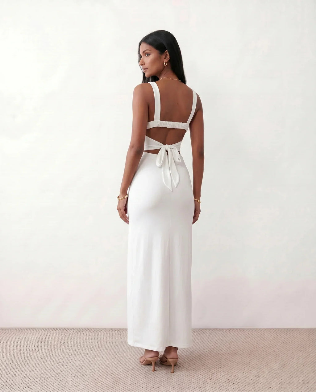 Open Back Fitted Maxi Dress