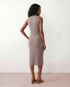 Ribbed Fitted Knit Midi Dress