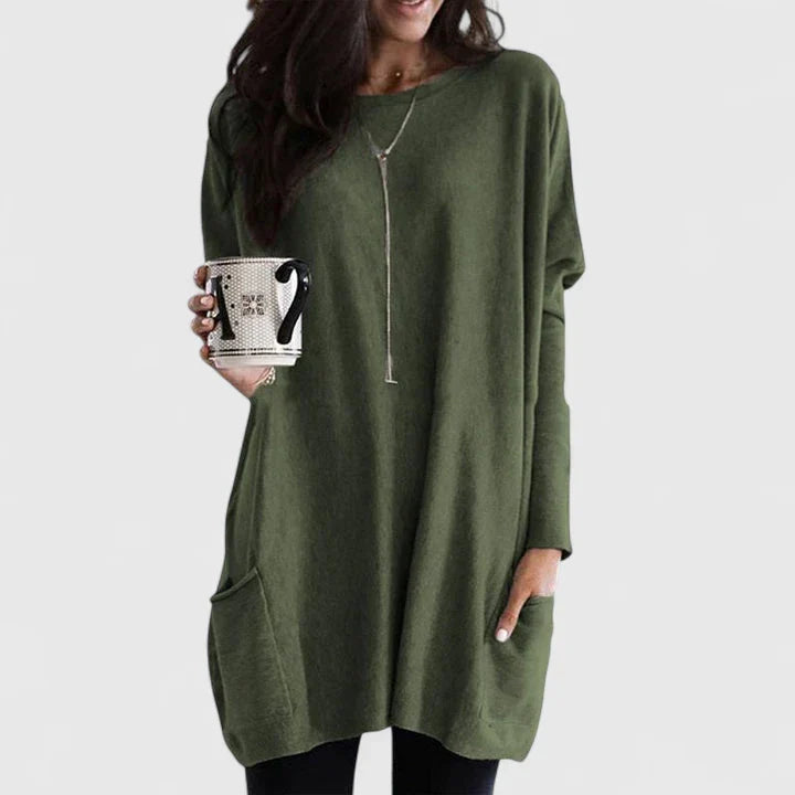 Women's Longline Sweater Tunic – Relaxed Long-Sleeve Style