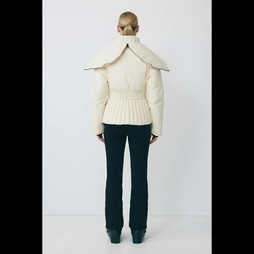 Women's Ski Jacket with Detachable Hood – Water-Repellent Fitted Snow Jacket