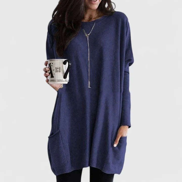 Women's Longline Sweater Tunic – Relaxed Long-Sleeve Style