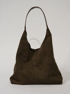 Suede Look Shoulder Bag with Matching Clutch – 2-in-1 Bag Set