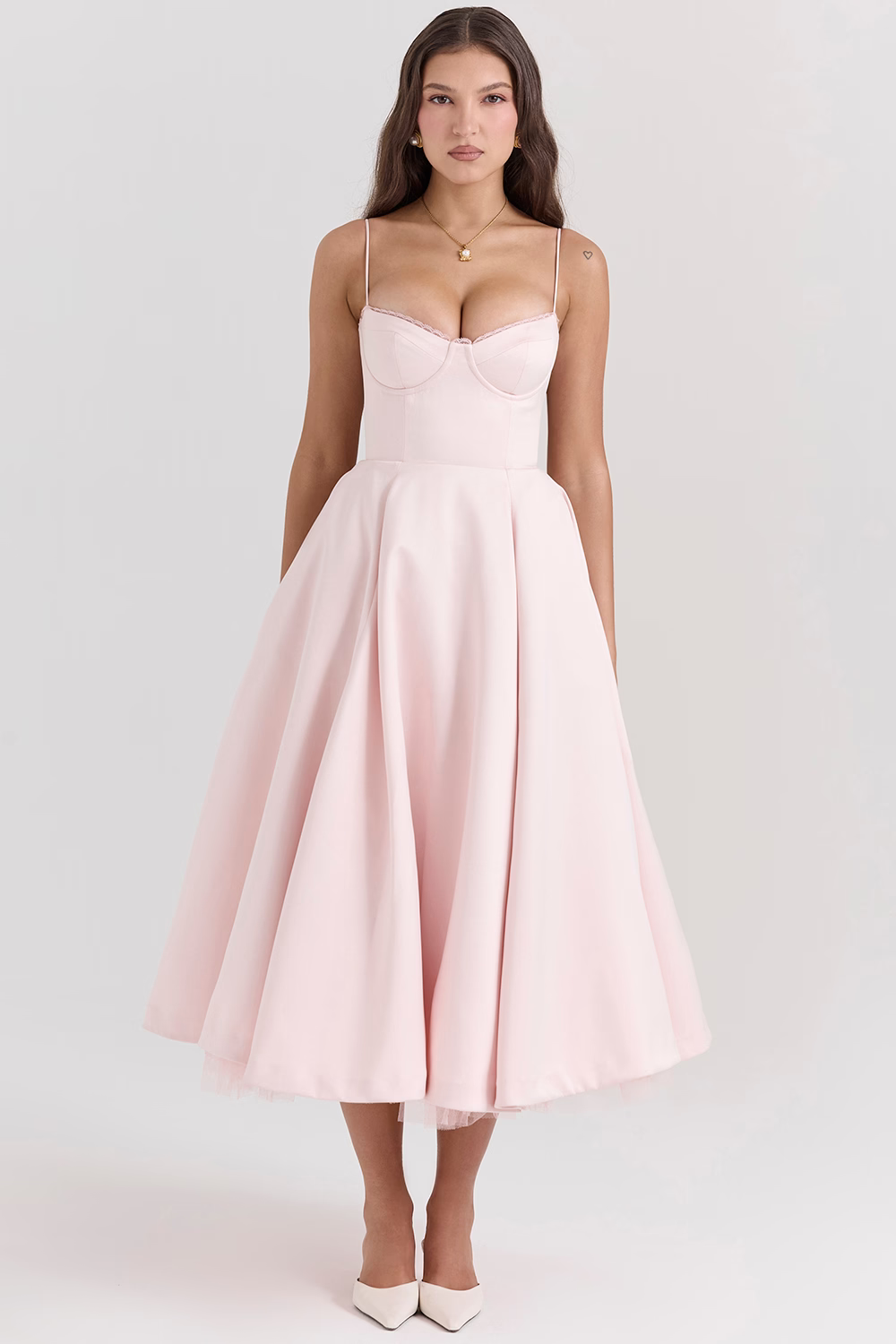 Corset Midi Dress – Elegant A-Line Occasion Dress | Meave & Ivy
