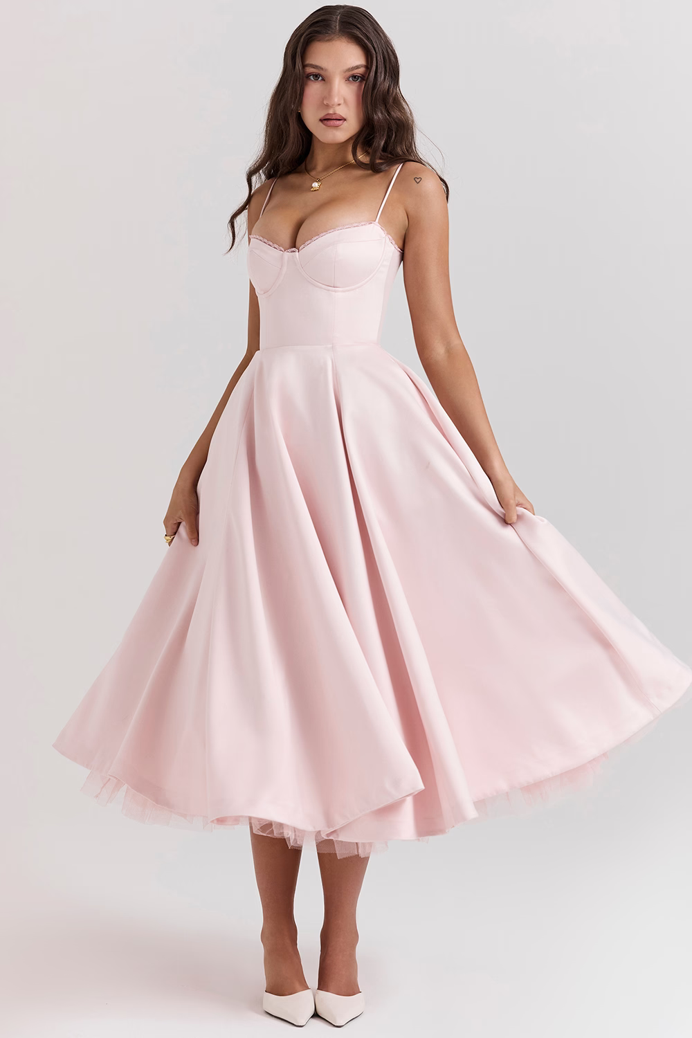 Corset Midi Dress – Elegant A-Line Occasion Dress | Meave & Ivy