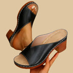 Metallic Block-Heel Mule Sandals