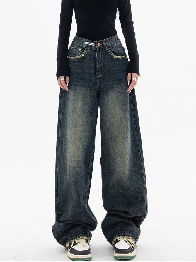 Vintage Baggy Jeans with Washed Effect – 90s Loose Fit Jeans