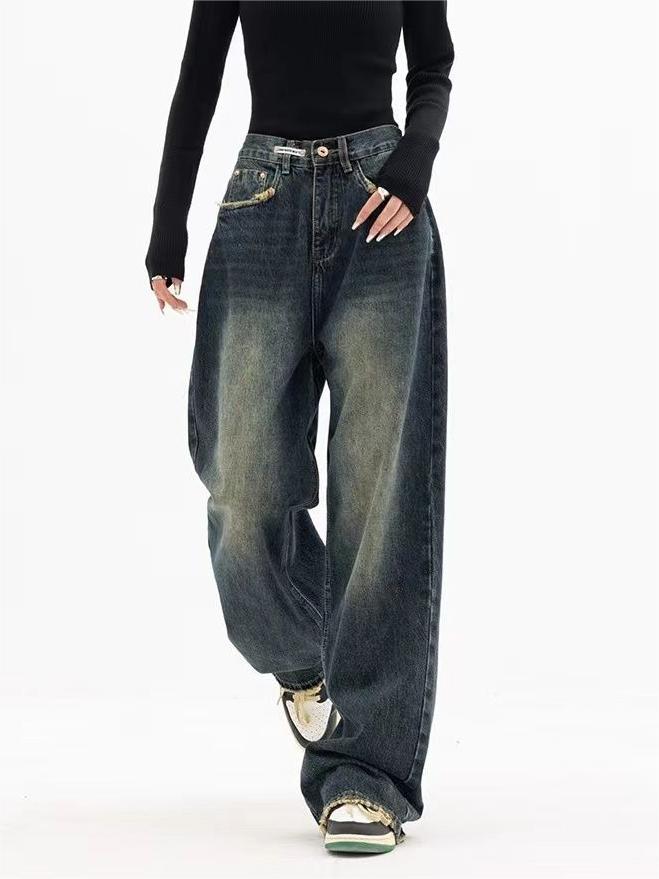 Vintage Baggy Jeans with Washed Effect – 90s Loose Fit Jeans