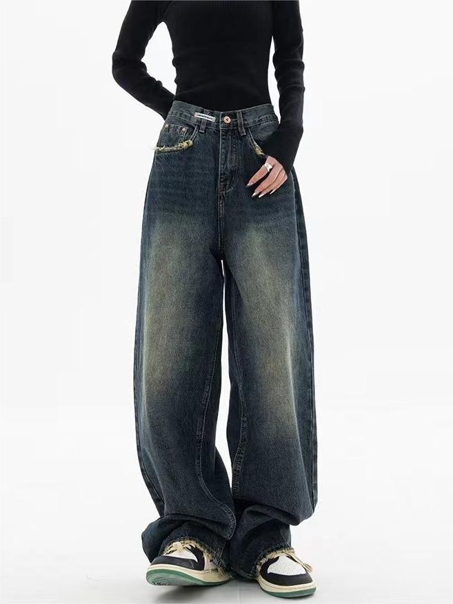 Vintage Baggy Jeans with Washed Effect – 90s Loose Fit Jeans