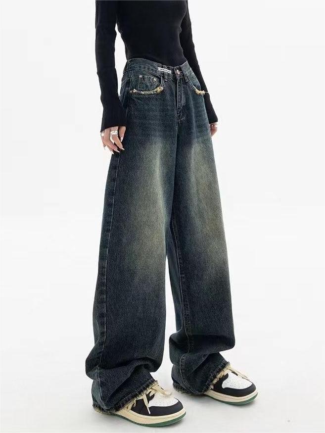 Vintage Baggy Jeans with Washed Effect – 90s Loose Fit Jeans
