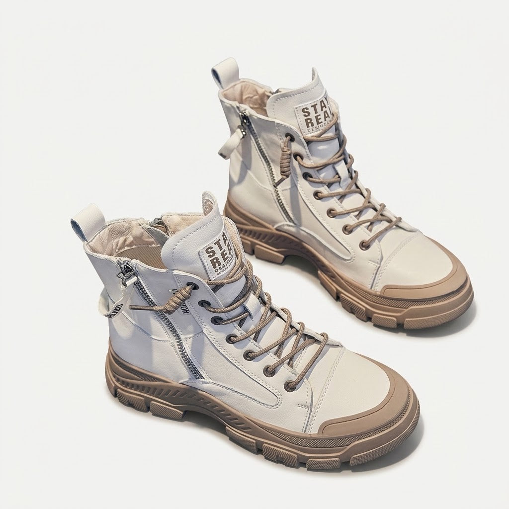 Women's High-Top Sneaker Boots – Chunky Lace-Up Style