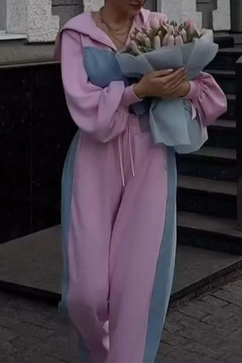 Women's Hooded Zip Jacket and Wide-Leg Track Pant Set