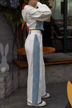 Women's Hooded Zip Jacket and Wide-Leg Track Pant Set