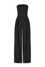Strapless Jumpsuit with Wide Legs & Defined Waist – Elegant All-In-One