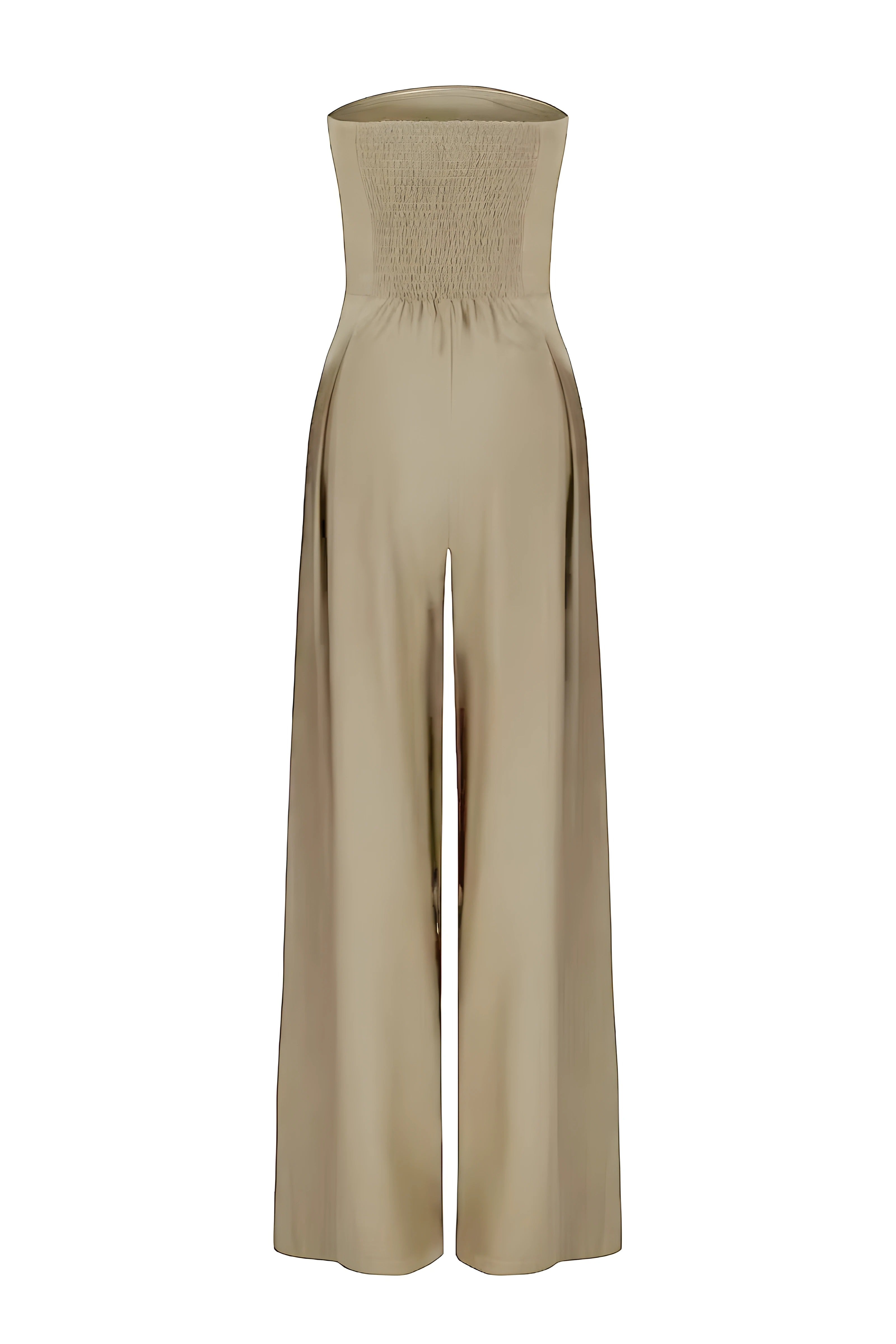 Strapless Jumpsuit with Wide Legs & Defined Waist – Elegant All-In-One