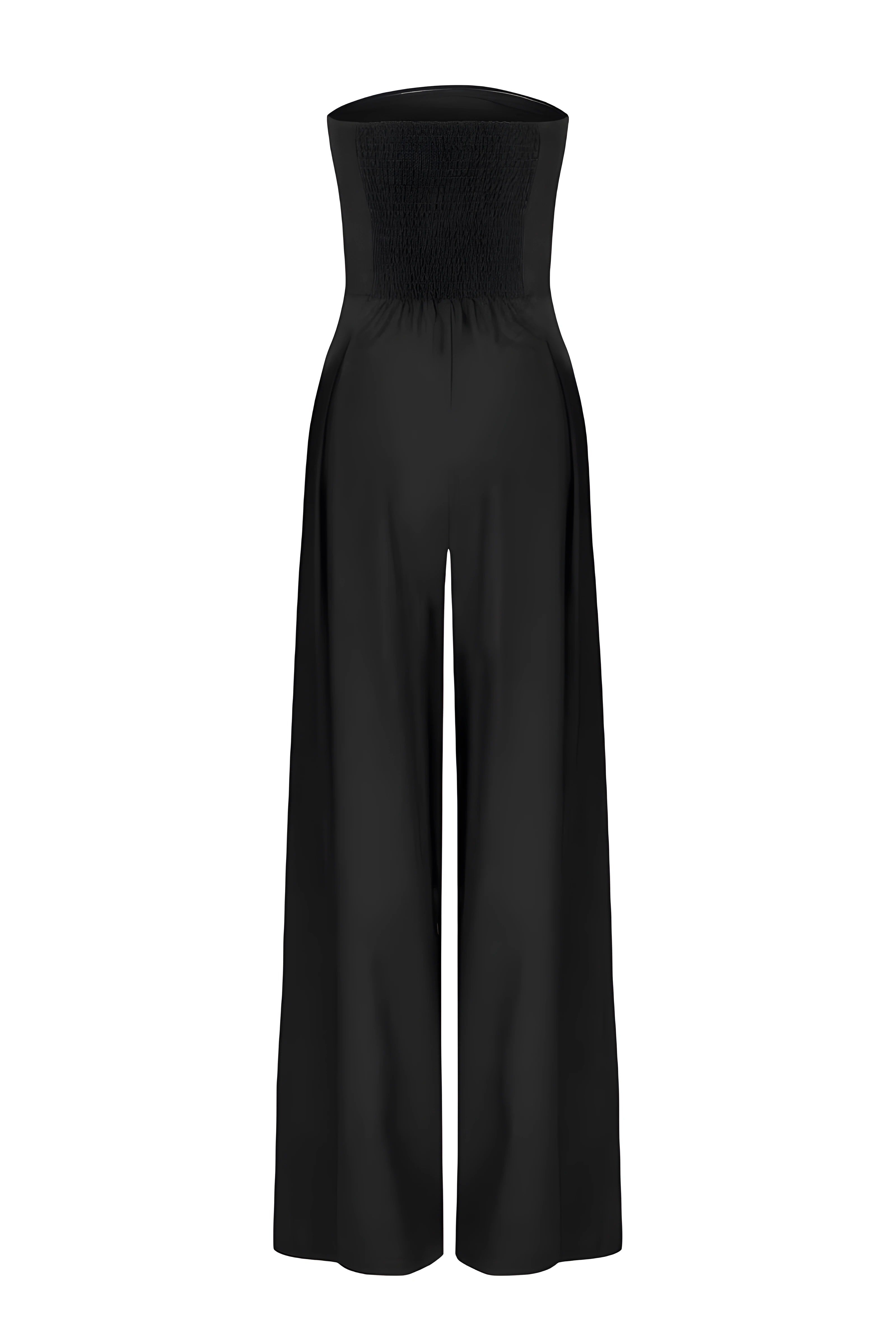 Strapless Jumpsuit with Wide Legs & Defined Waist – Elegant All-In-One