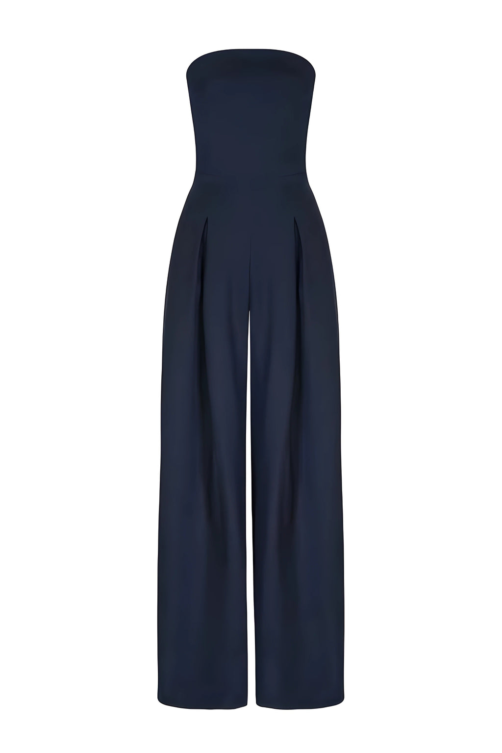 Strapless Jumpsuit with Wide Legs & Defined Waist – Elegant All-In-One