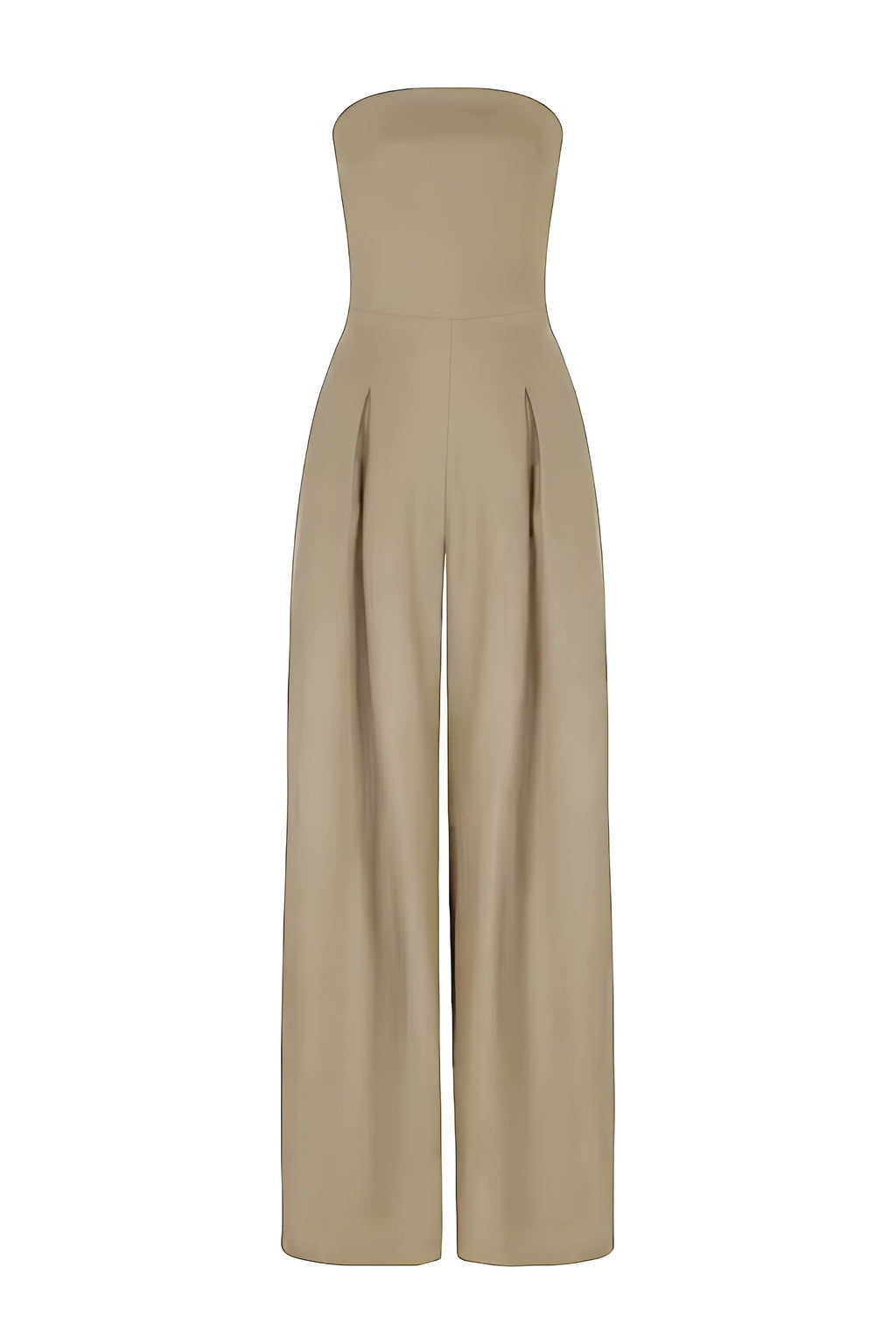 Strapless Jumpsuit with Wide Legs & Defined Waist – Elegant All-In-One