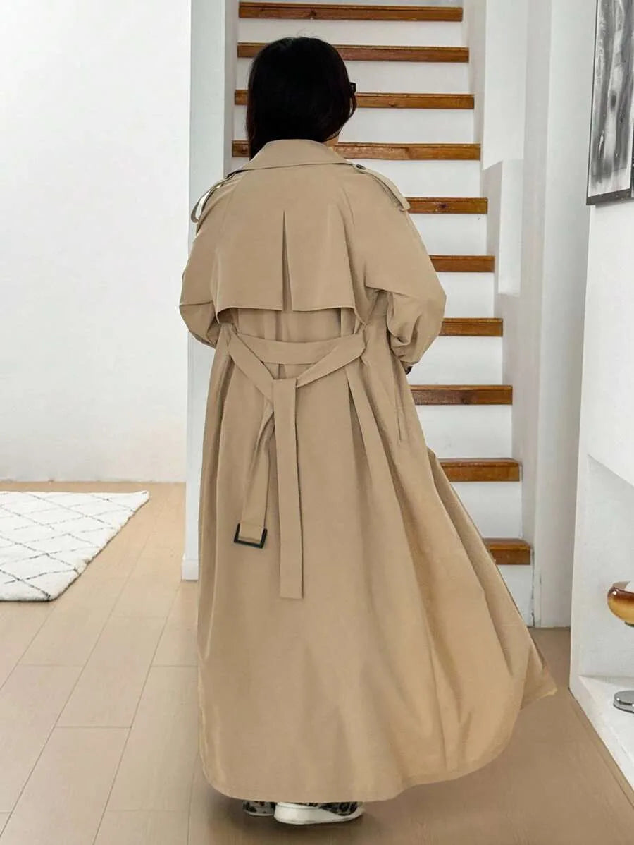 Women's Oversized Trench Coat with Belt