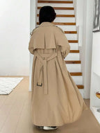 Women's Oversized Trench Coat with Belt