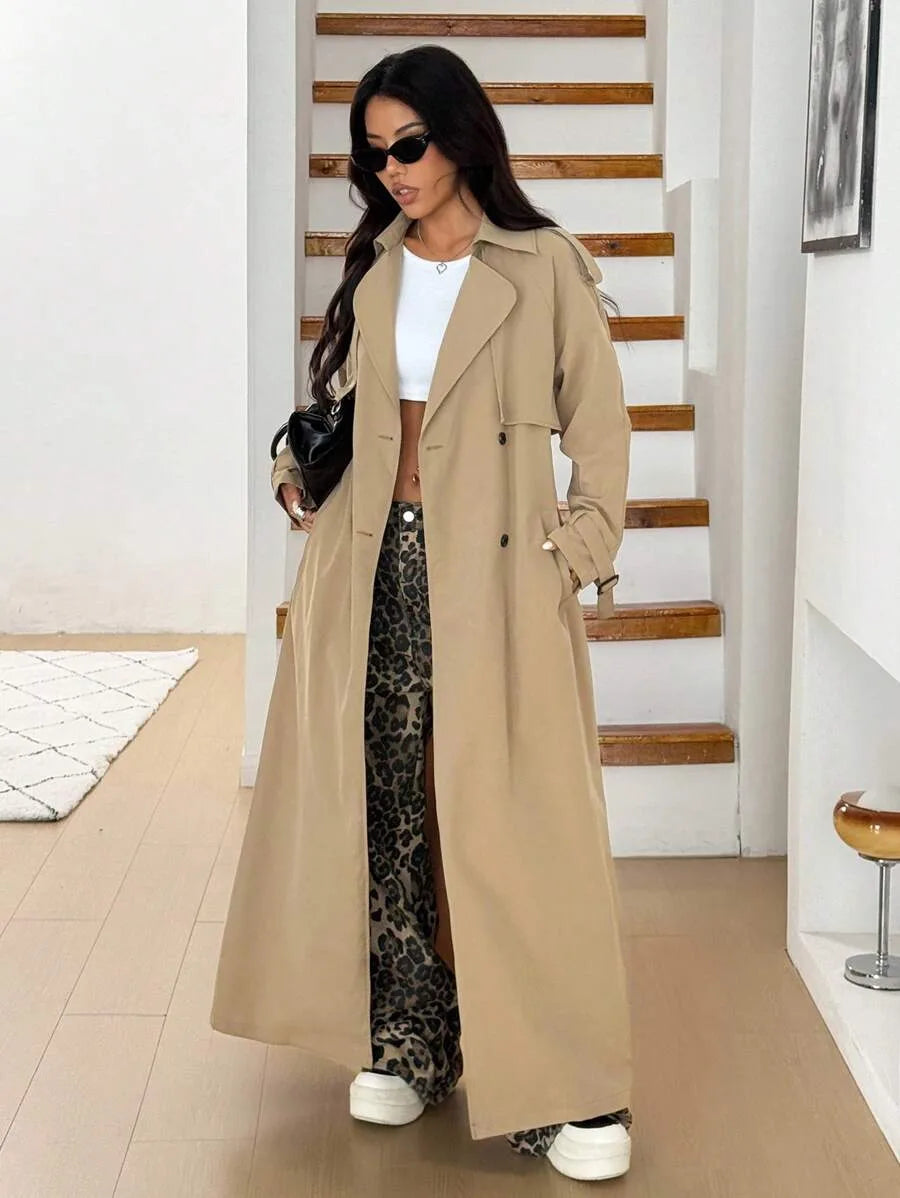 Women's Oversized Trench Coat with Belt