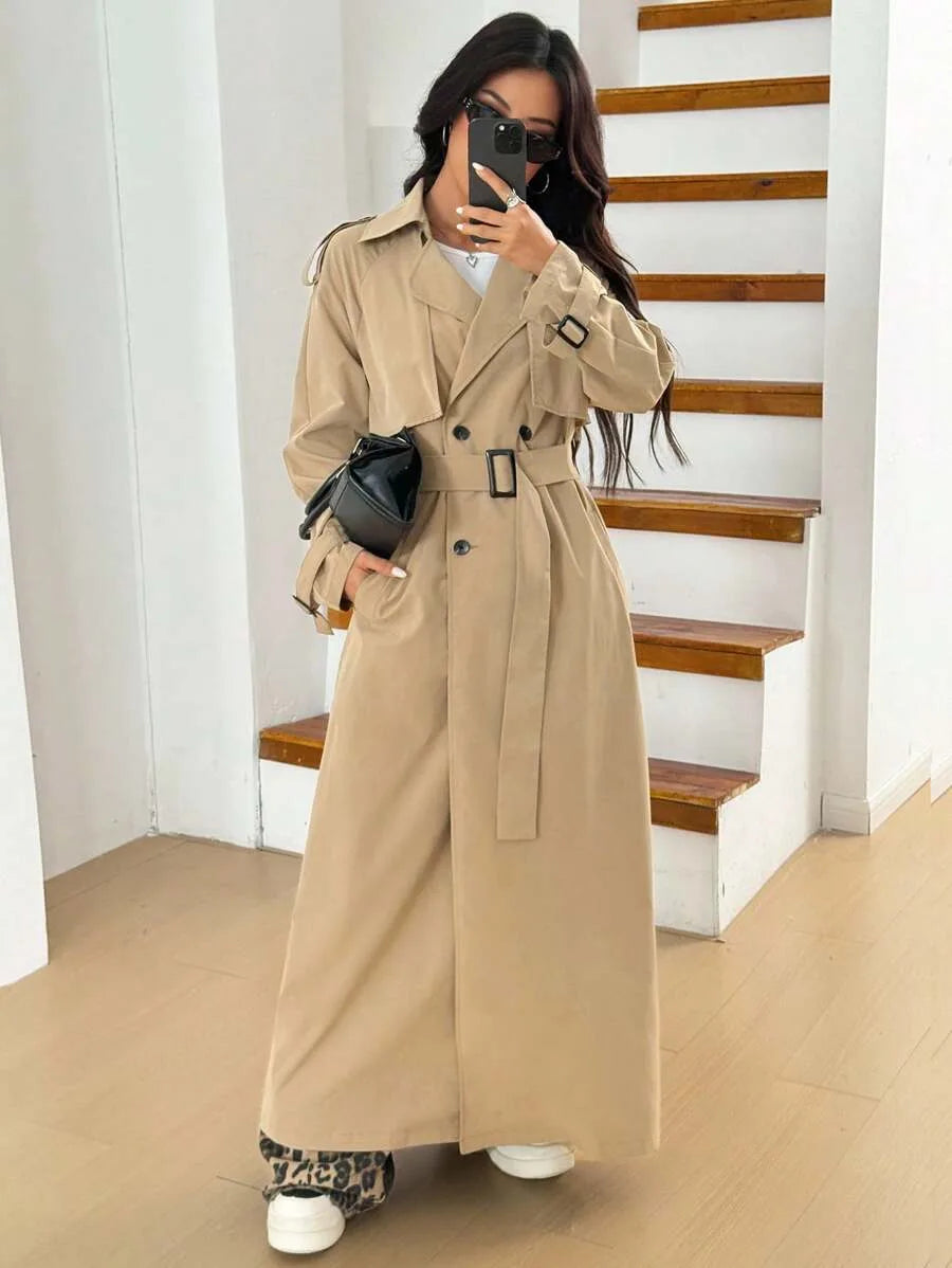 Women's Oversized Trench Coat with Belt