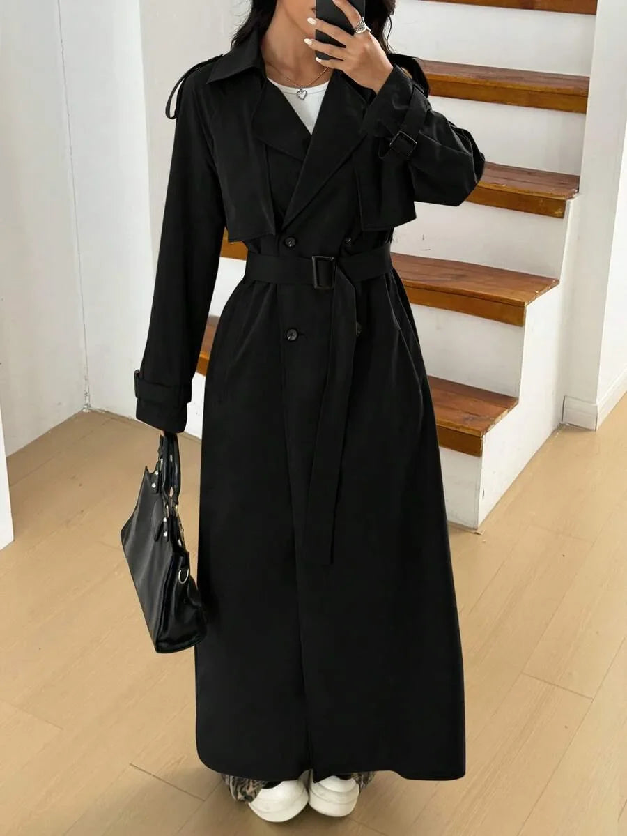 Women's Oversized Trench Coat with Belt