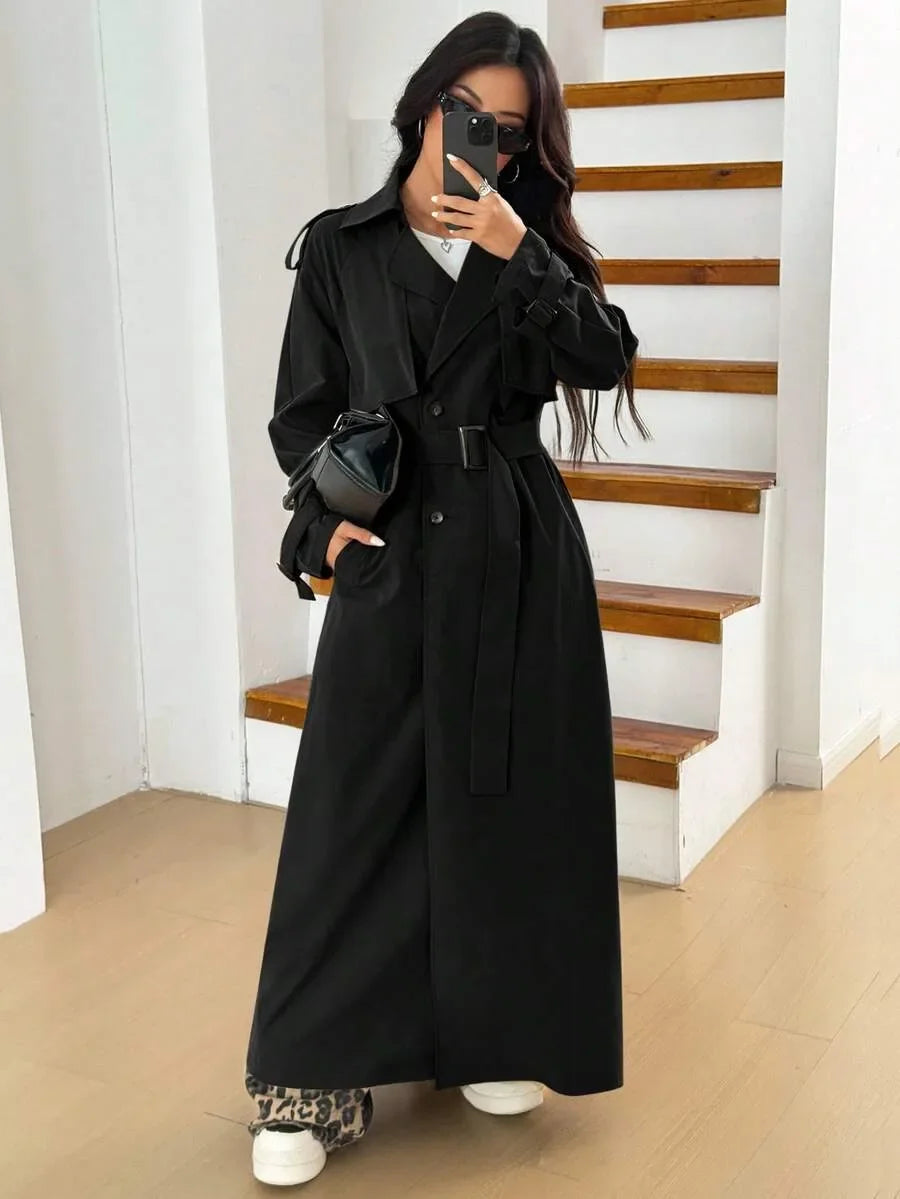 Women's Oversized Trench Coat with Belt