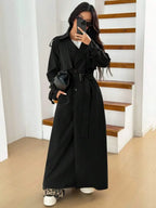 Women's Oversized Trench Coat with Belt