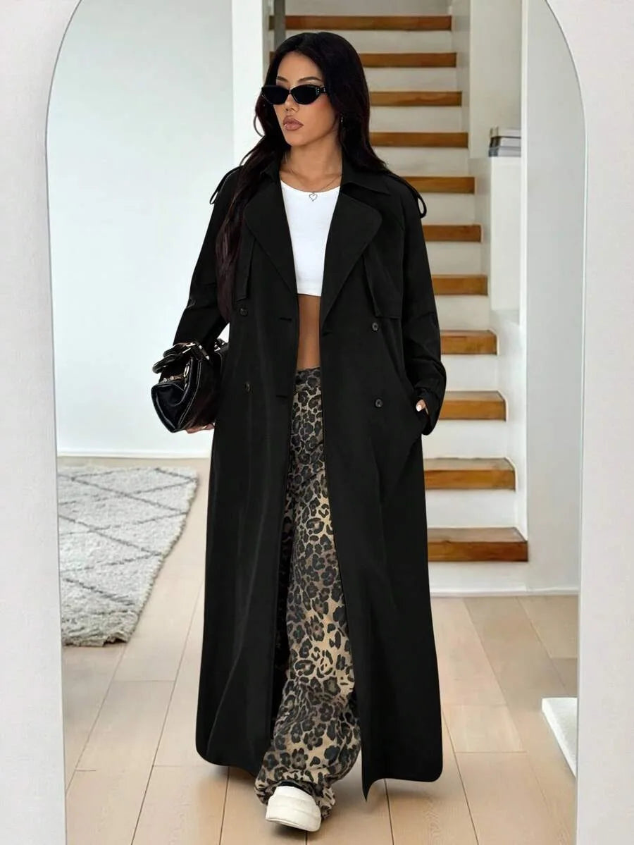 Women's Oversized Trench Coat with Belt