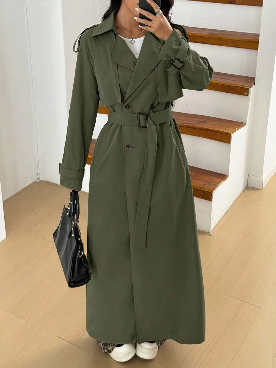 Women's Oversized Trench Coat with Belt