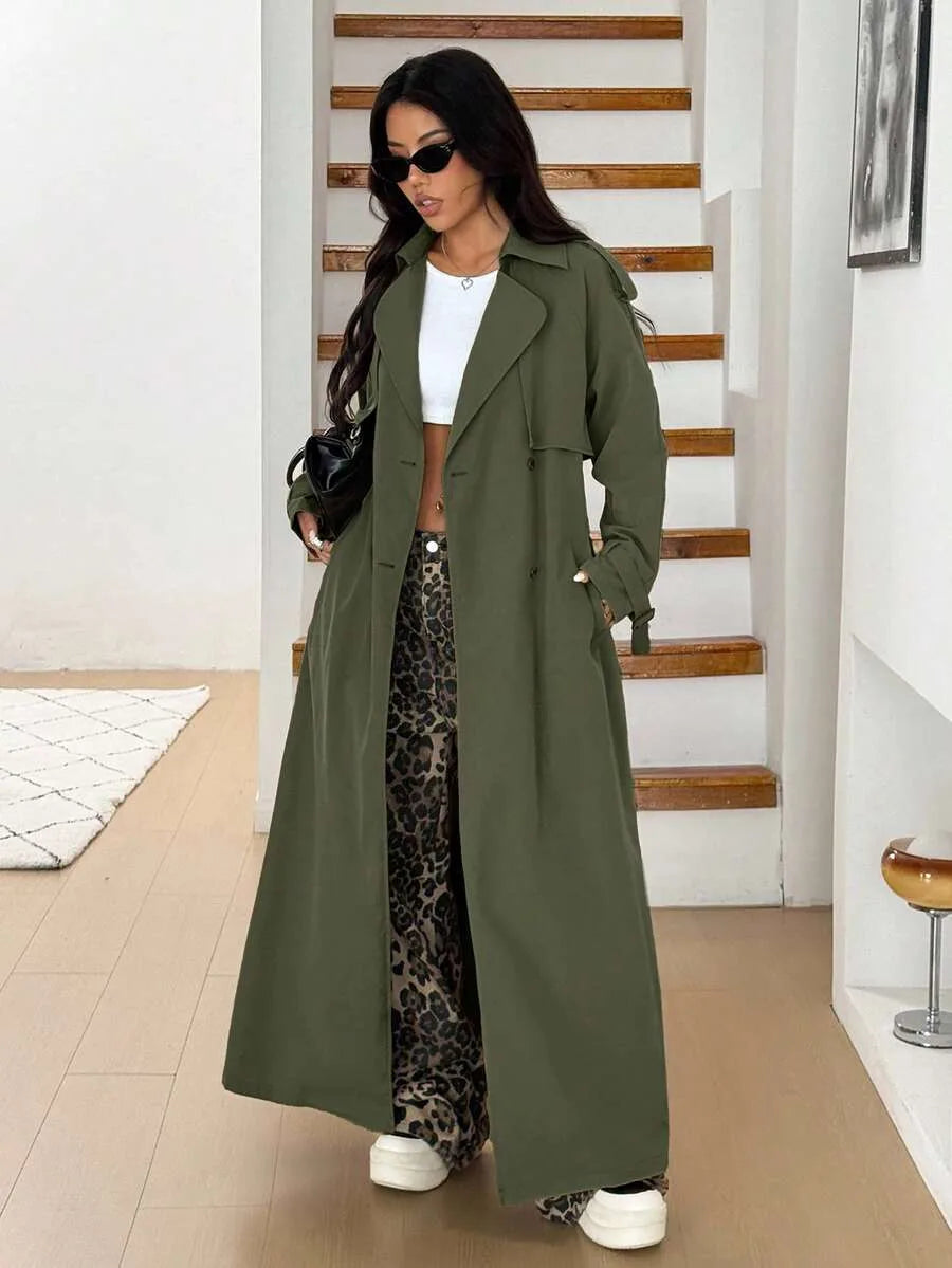 Women's Oversized Trench Coat with Belt