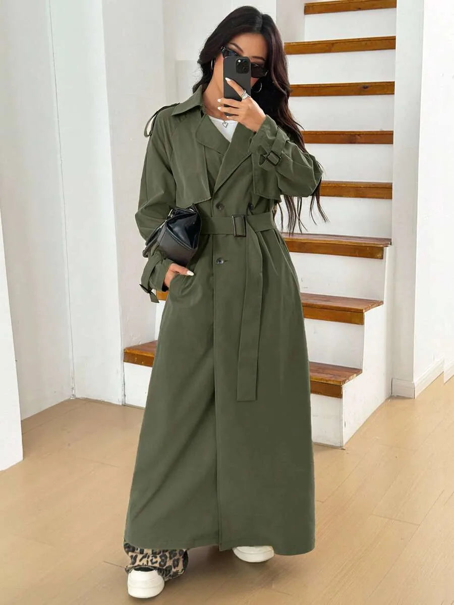 Women's Oversized Trench Coat with Belt