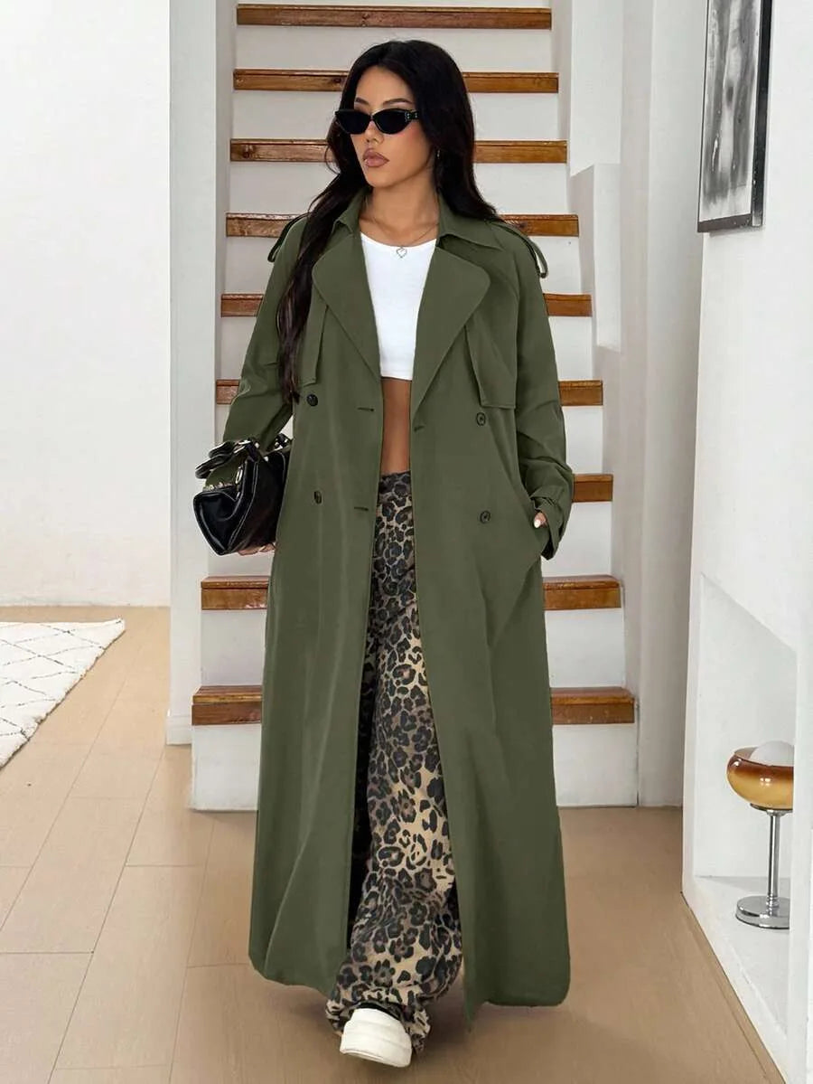 Women's Oversized Trench Coat with Belt