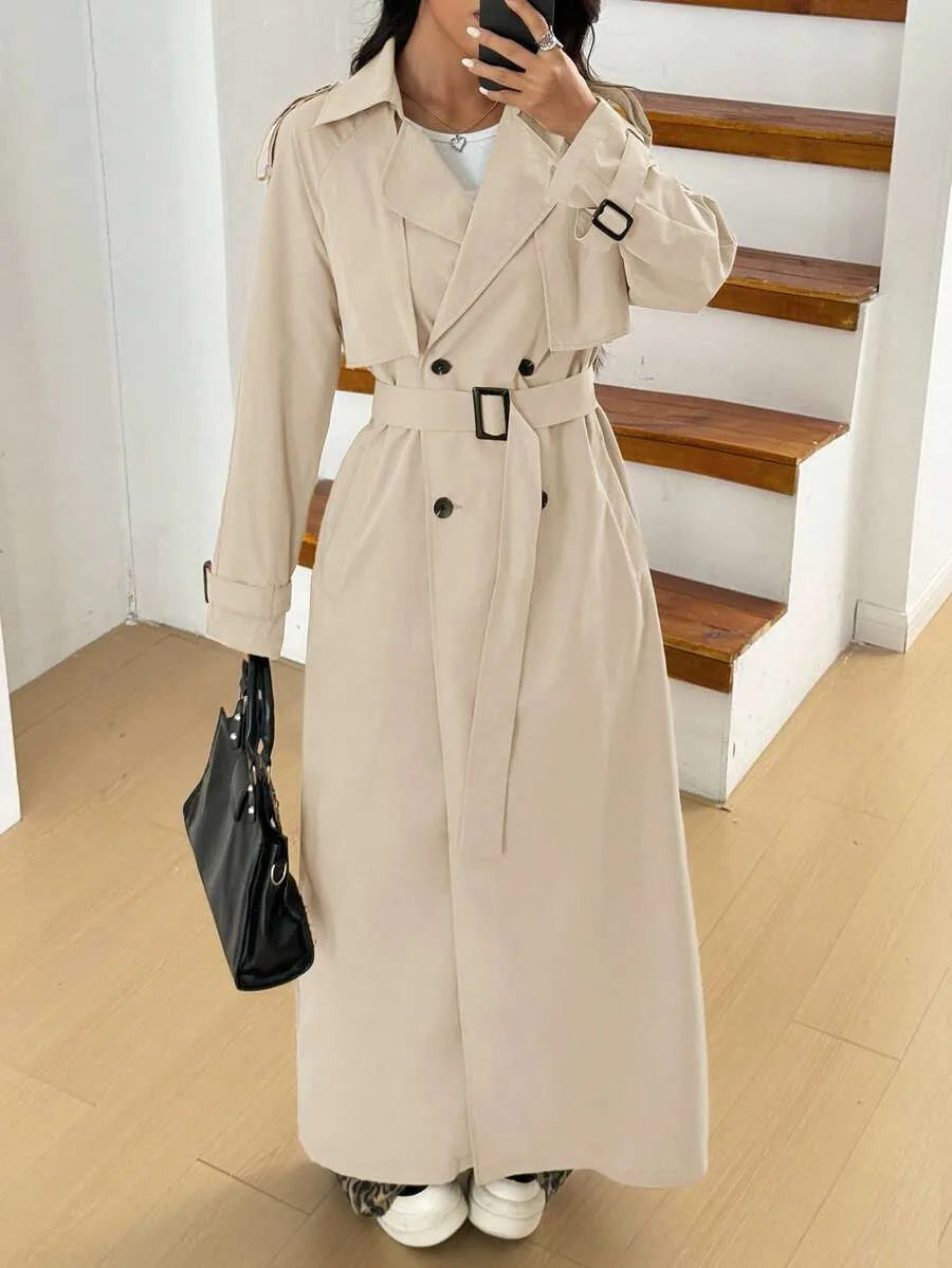 Women's Oversized Trench Coat with Belt