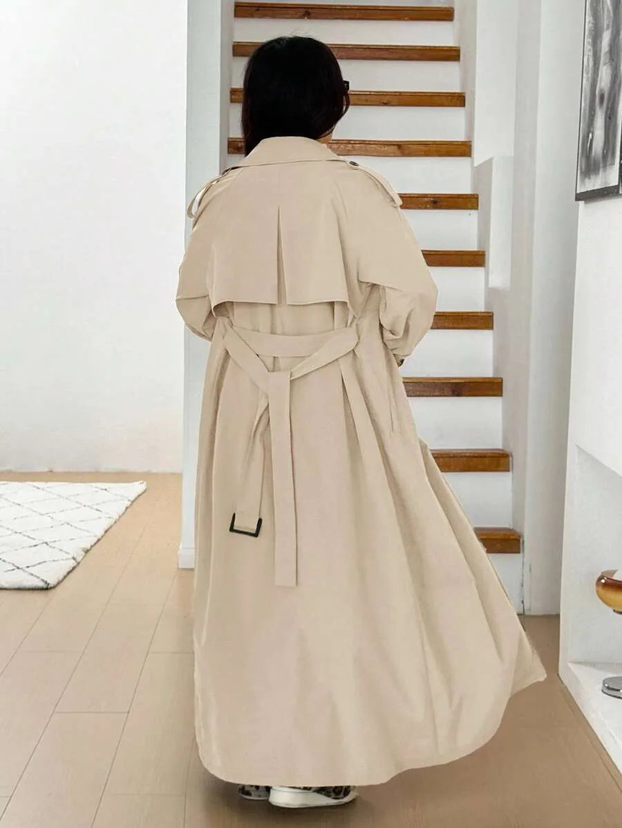 Women's Oversized Trench Coat with Belt