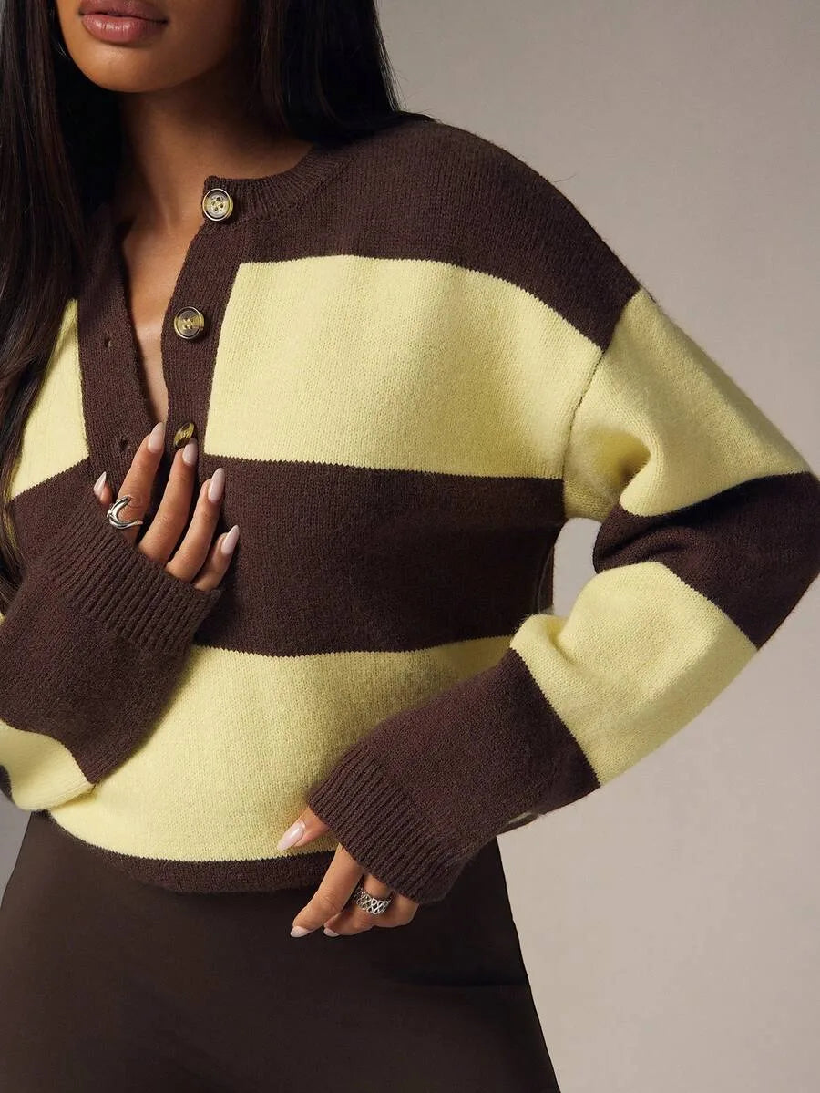 Women's Oversized Sweater with Buttons