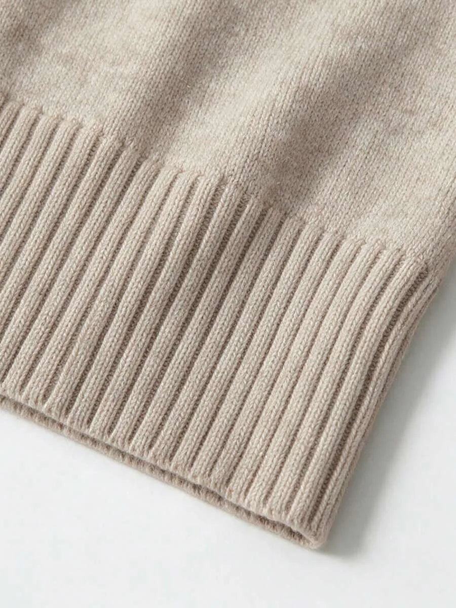 Women's Sweater with Lace and Crew Neck