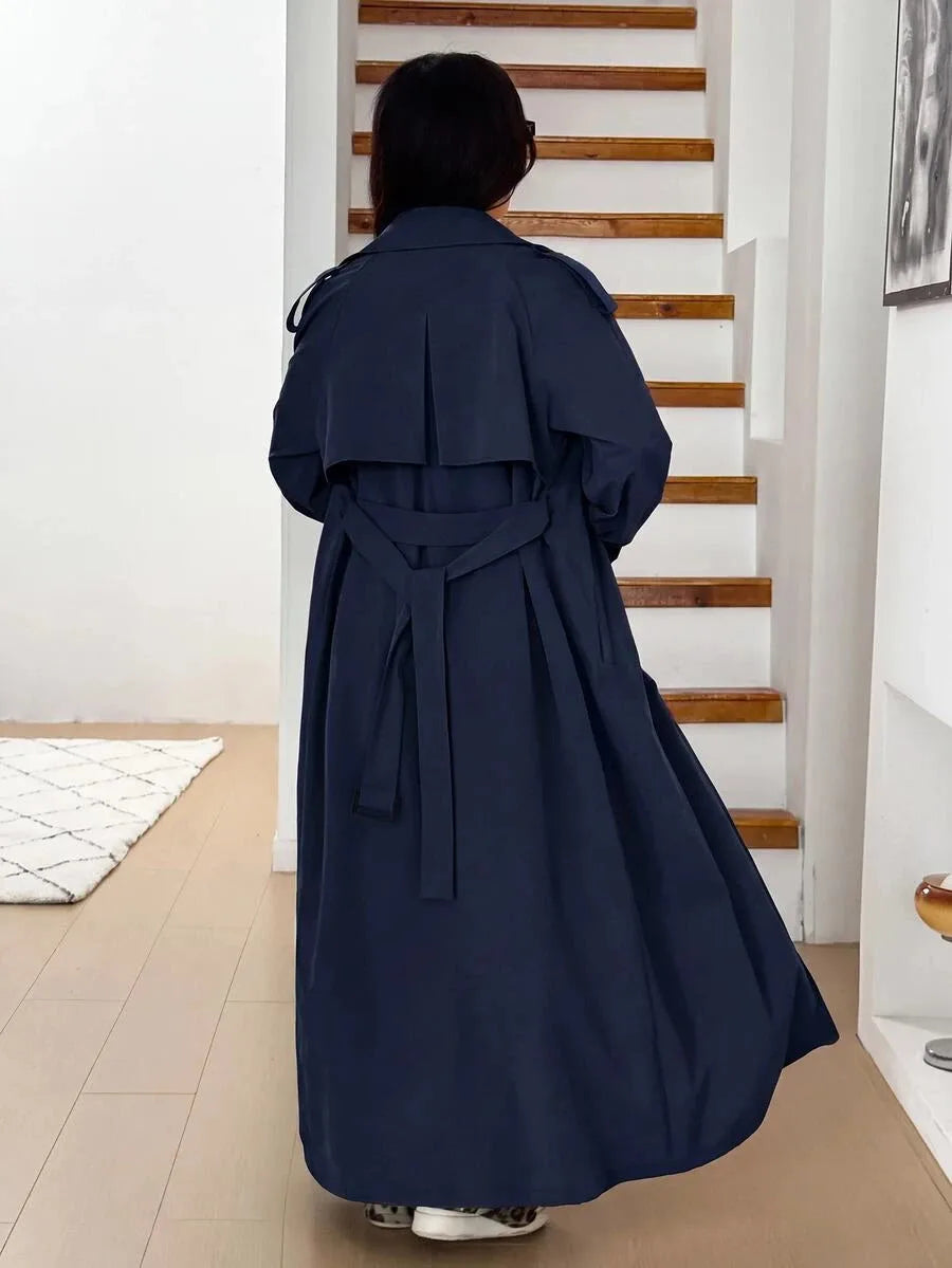 Women's Oversized Trench Coat with Belt