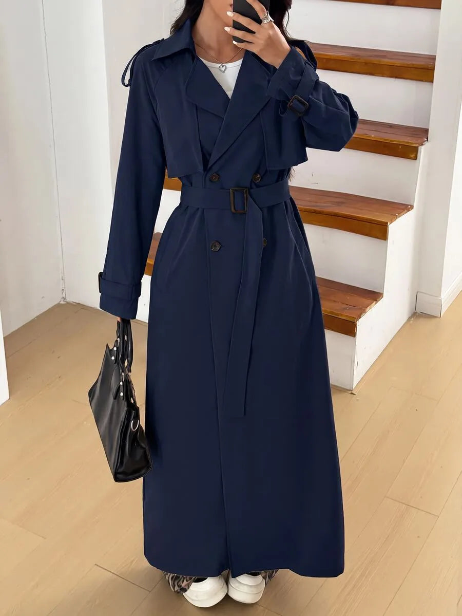 Women's Oversized Trench Coat with Belt