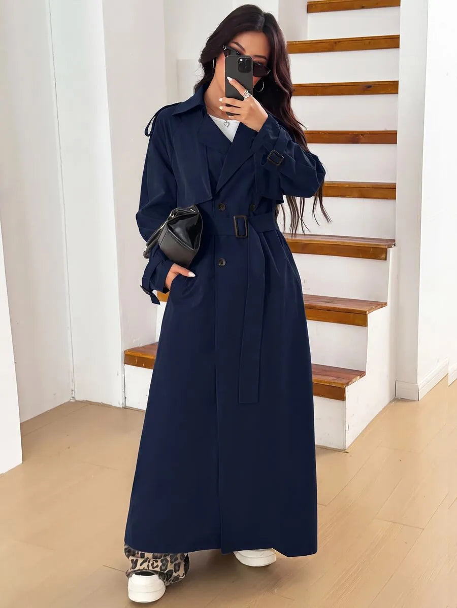 Women's Oversized Trench Coat with Belt