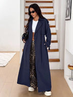 Women's Oversized Trench Coat with Belt