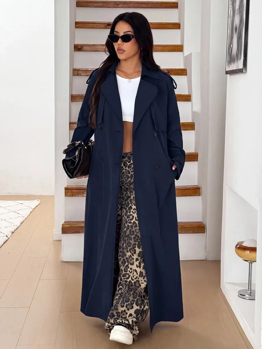 Women's Oversized Trench Coat with Belt