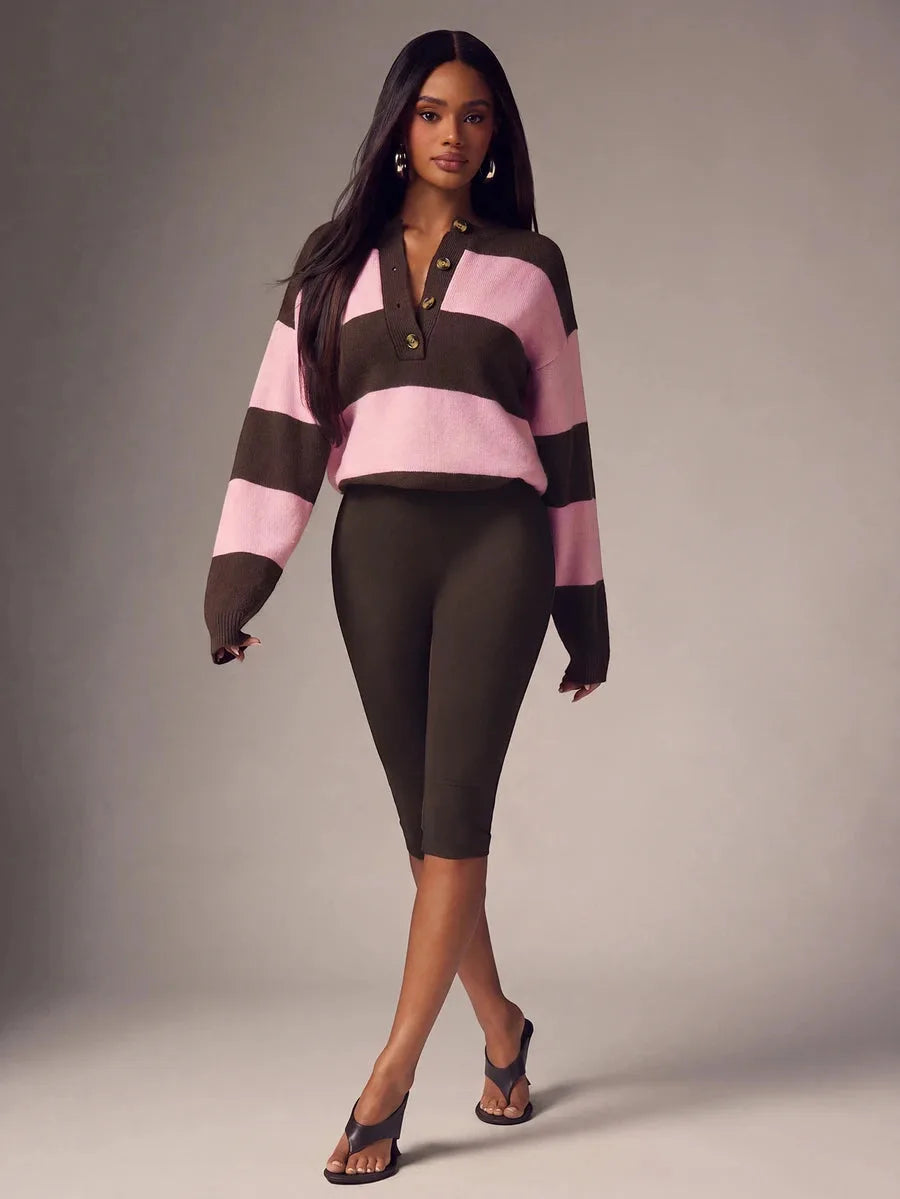 Women's Oversized Sweater with Buttons