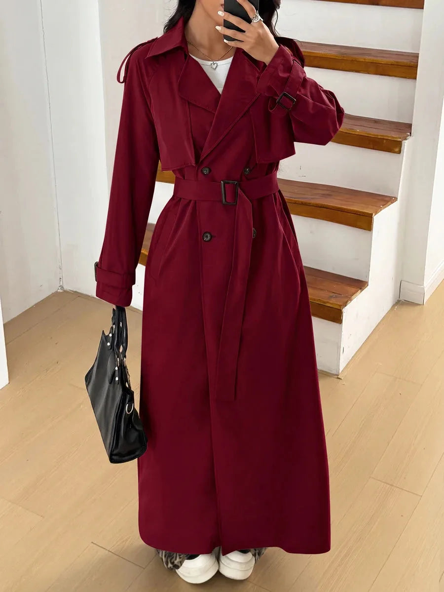 Women's Oversized Trench Coat with Belt