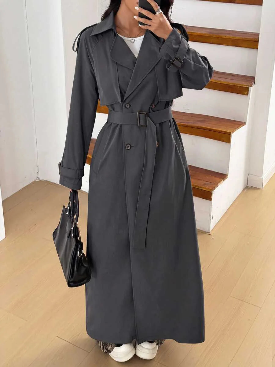 Women's Oversized Trench Coat with Belt