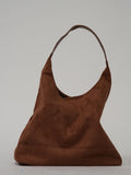 Suede Look Shoulder Bag with Matching Clutch – 2-in-1 Bag Set